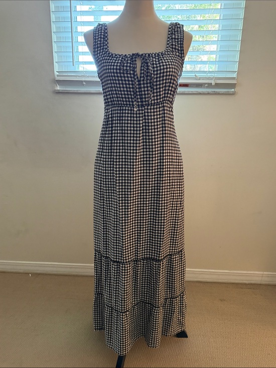 Cynthia Rowley Dresses & Skirts - Cynthia Rowley Gingham Tie-Front Maxi Dress in Black & White